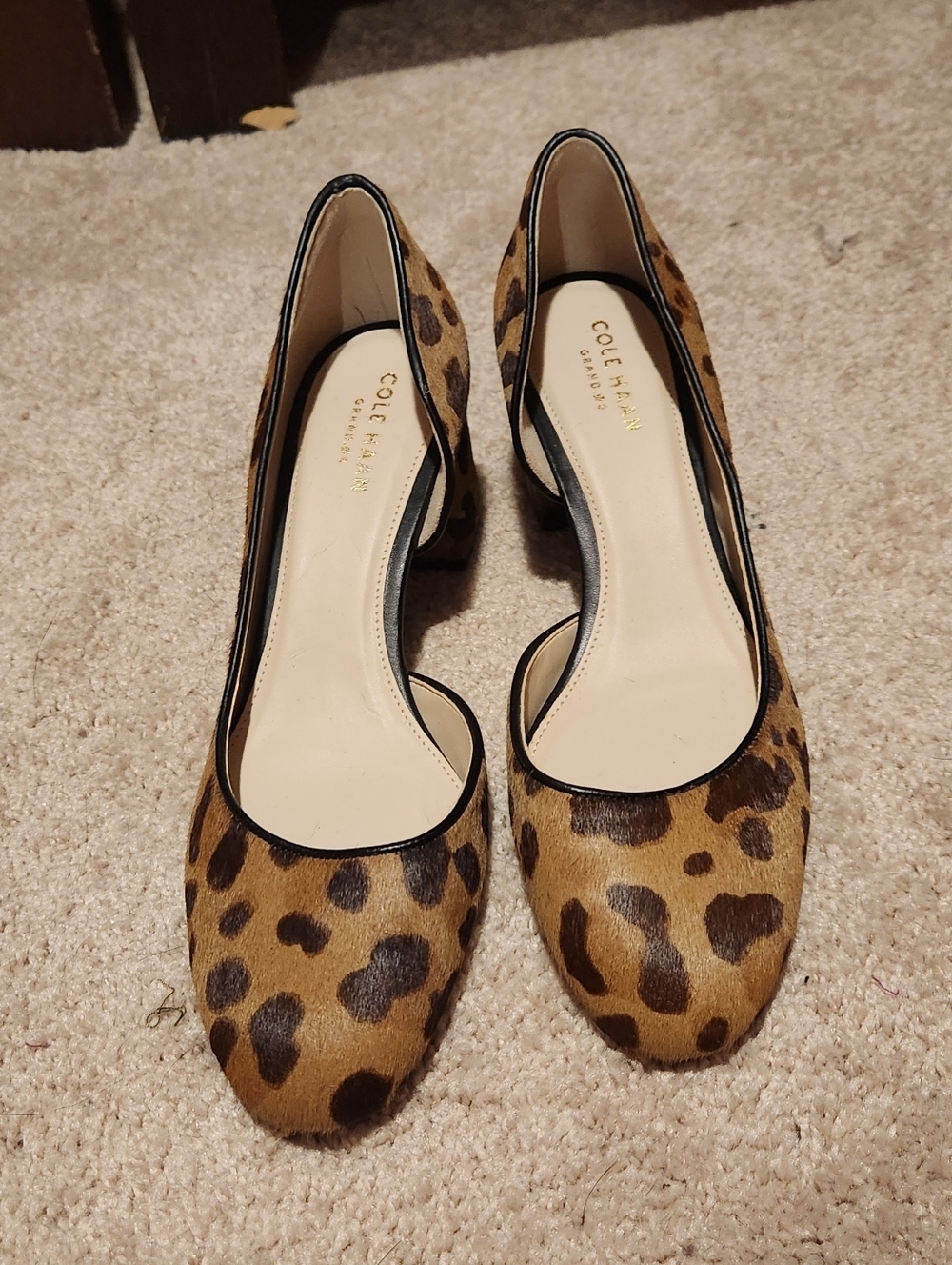 Cole Haan Leopard-Print Round-Toe Pumps in Brown and Black